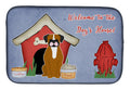 Dog House Collection Flashy Fawn Boxer Dish Drying Mat Absorbent Dish Drying Mat Pad for Kitchen Counter Dish Drainer Mat for Countertop, 14 x 21", Multicolor