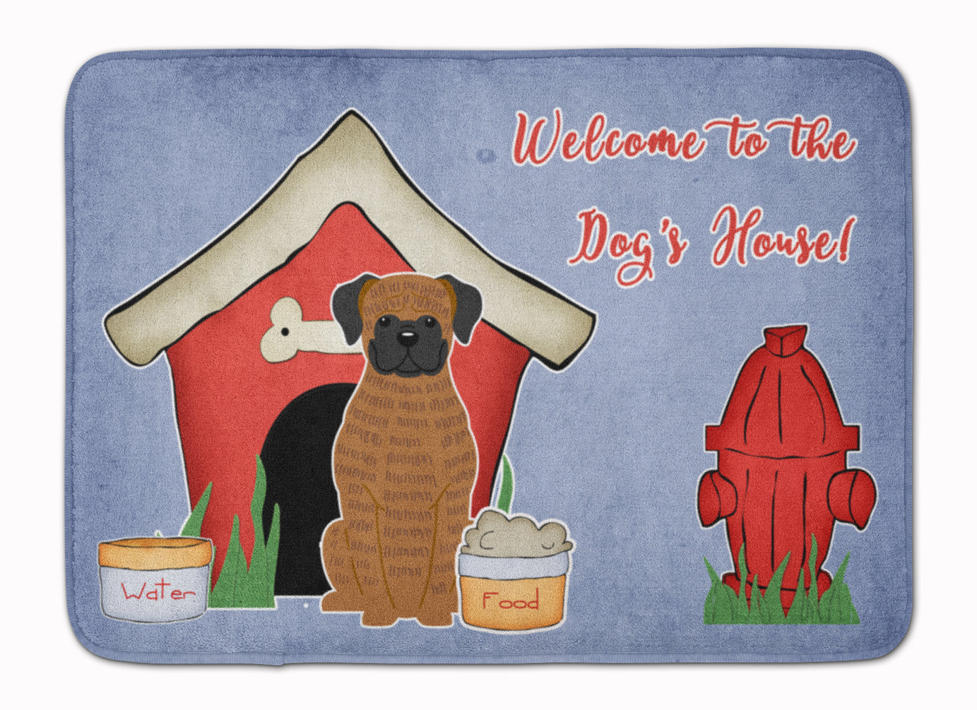 Dog House Collection Brindle Boxer Memory Foam Kitchen Mat Machine Washable Anti-Fatigue Cushion Comfort Bath or Kitchen Rug
