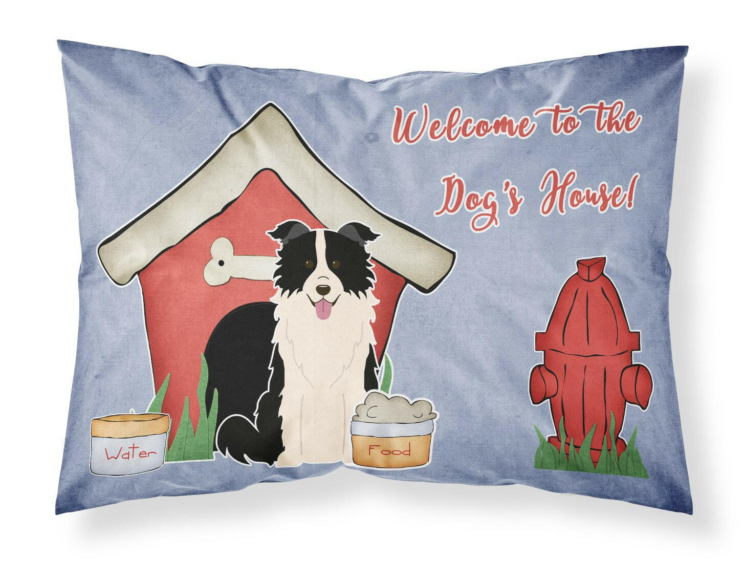 Dog House Collection Border Collie Black White Standard Pillowcase Lightweight Super Soft Easy Care Decorative Artwork Pillowcase, Standard