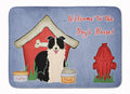 Dog House Collection Border Collie Black White Memory Foam Kitchen Mat Machine Washable Anti-Fatigue Cushion Comfort Bath or Kitchen Rug