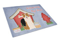 Dog House Collection Border Collie Red White Cutting Board Tempered Glass Kitchen Cutting Surface, Heat Resistant Chopping, Non-Slip Feet, Food Prep & Serving