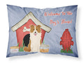Dog House Collection Border Collie Red White Standard Pillowcase Lightweight Super Soft Easy Care Decorative Artwork Pillowcase, Standard