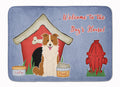 Dog House Collection Border Collie Red White Memory Foam Kitchen Mat Machine Washable Anti-Fatigue Cushion Comfort Bath or Kitchen Rug