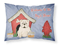 Dog House Collection English Bulldog White Standard Pillowcase Lightweight Super Soft Easy Care Decorative Artwork Pillowcase, Standard