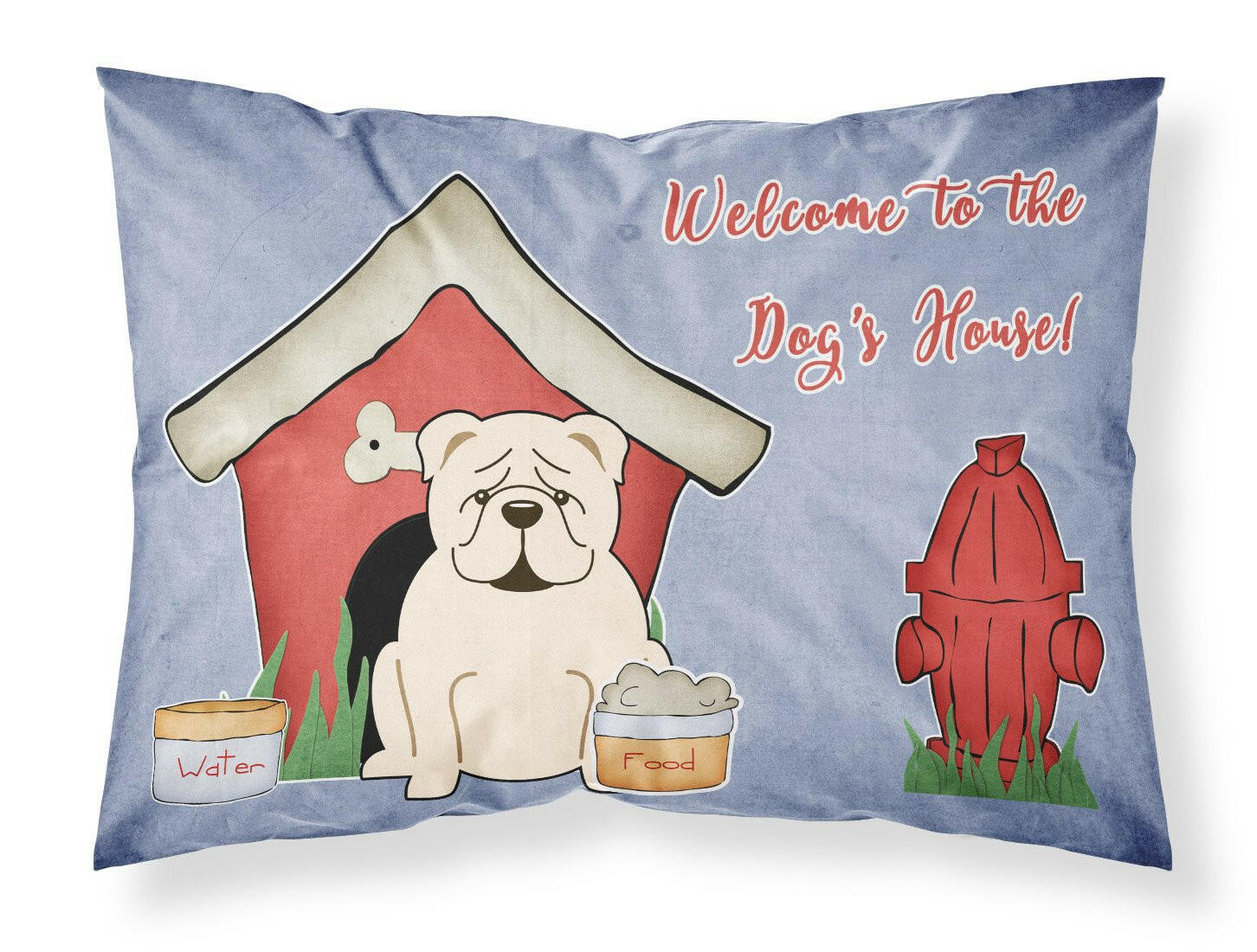 Dog House Collection English Bulldog White Standard Pillowcase Lightweight Super Soft Easy Care Decorative Artwork Pillowcase, Standard