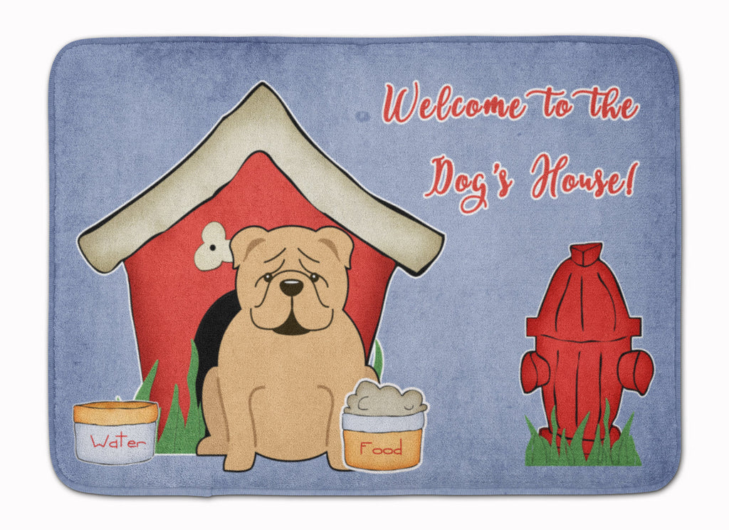 Dog House Collection English Bulldog Fawn Memory Foam Kitchen Mat Machine Washable Anti-Fatigue Cushion Comfort Bath or Kitchen Rug