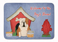 Dog House Collection English Bulldog Fawn White Memory Foam Kitchen Mat Machine Washable Anti-Fatigue Cushion Comfort Bath or Kitchen Rug