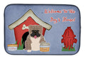 Dog House Collection English Bulldog Grey Brindle  Dish Drying Mat Absorbent Dish Drying Mat Pad for Kitchen Counter Dish Drainer Mat for Countertop, 14 x 21", Multicolor