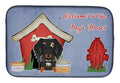 Dog House Collection Wire Haired Dachshund Dapple Dish Drying Mat Absorbent Dish Drying Mat Pad for Kitchen Counter Dish Drainer Mat for Countertop, 14 x 21", Multicolor