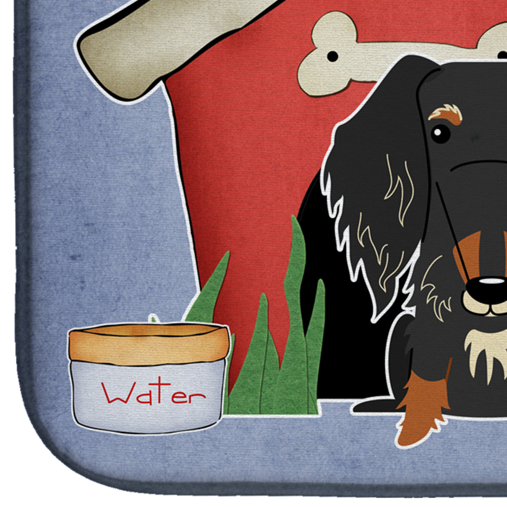 Dog House Collection Wire Haired Dachshund Dapple Dish Drying Mat Absorbent Dish Drying Mat Pad for Kitchen Counter Dish Drainer Mat for Countertop, 14 x 21", Multicolor