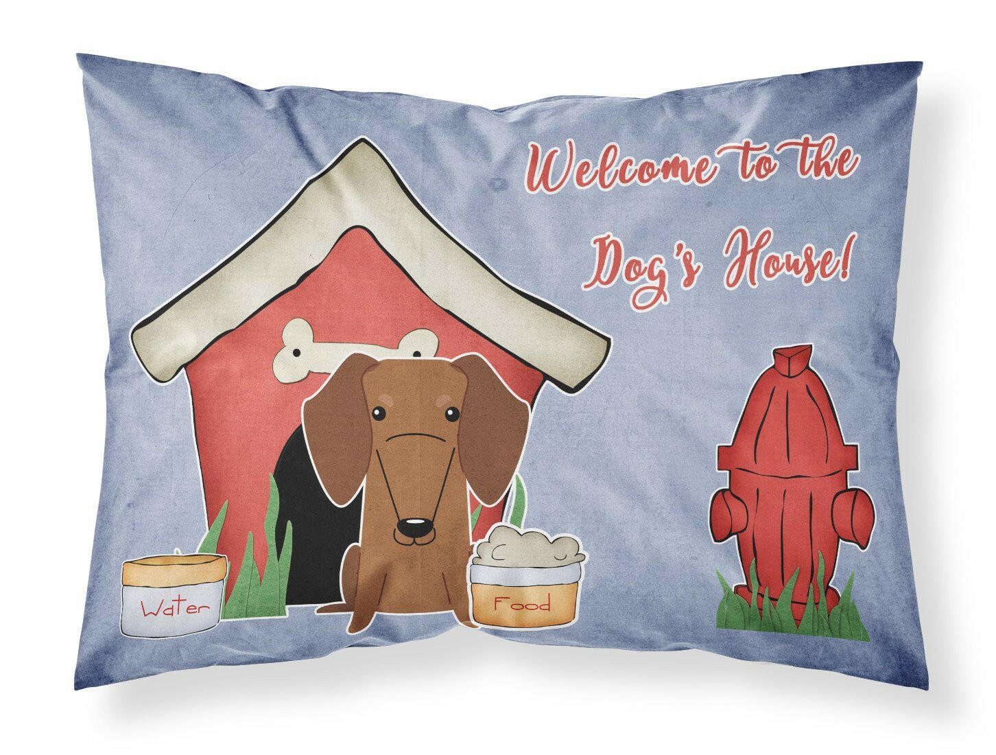 Dog House Collection Dachshund Red Brown Standard Pillowcase Lightweight Super Soft Easy Care Decorative Artwork Pillowcase, Standard