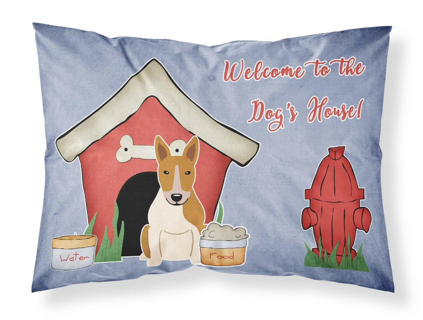 Dog House Collection Bull Terrier Red White Standard Pillowcase Lightweight Super Soft Easy Care Decorative Artwork Pillowcase, Standard