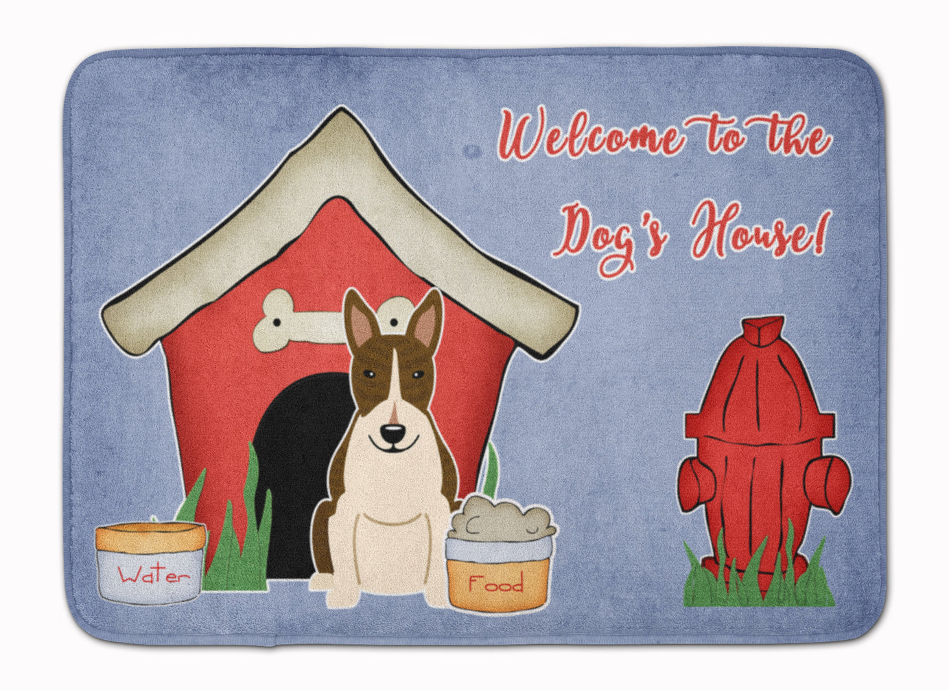 Dog House Collection Bull Terrier Dark Brindle Memory Foam Kitchen Mat Machine Washable Anti-Fatigue Cushion Comfort Bath or Kitchen Rug
