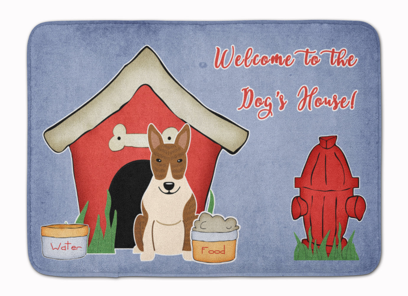 Dog House Collection Bull Terrier Brindle Memory Foam Kitchen Mat Machine Washable Anti-Fatigue Cushion Comfort Bath or Kitchen Rug