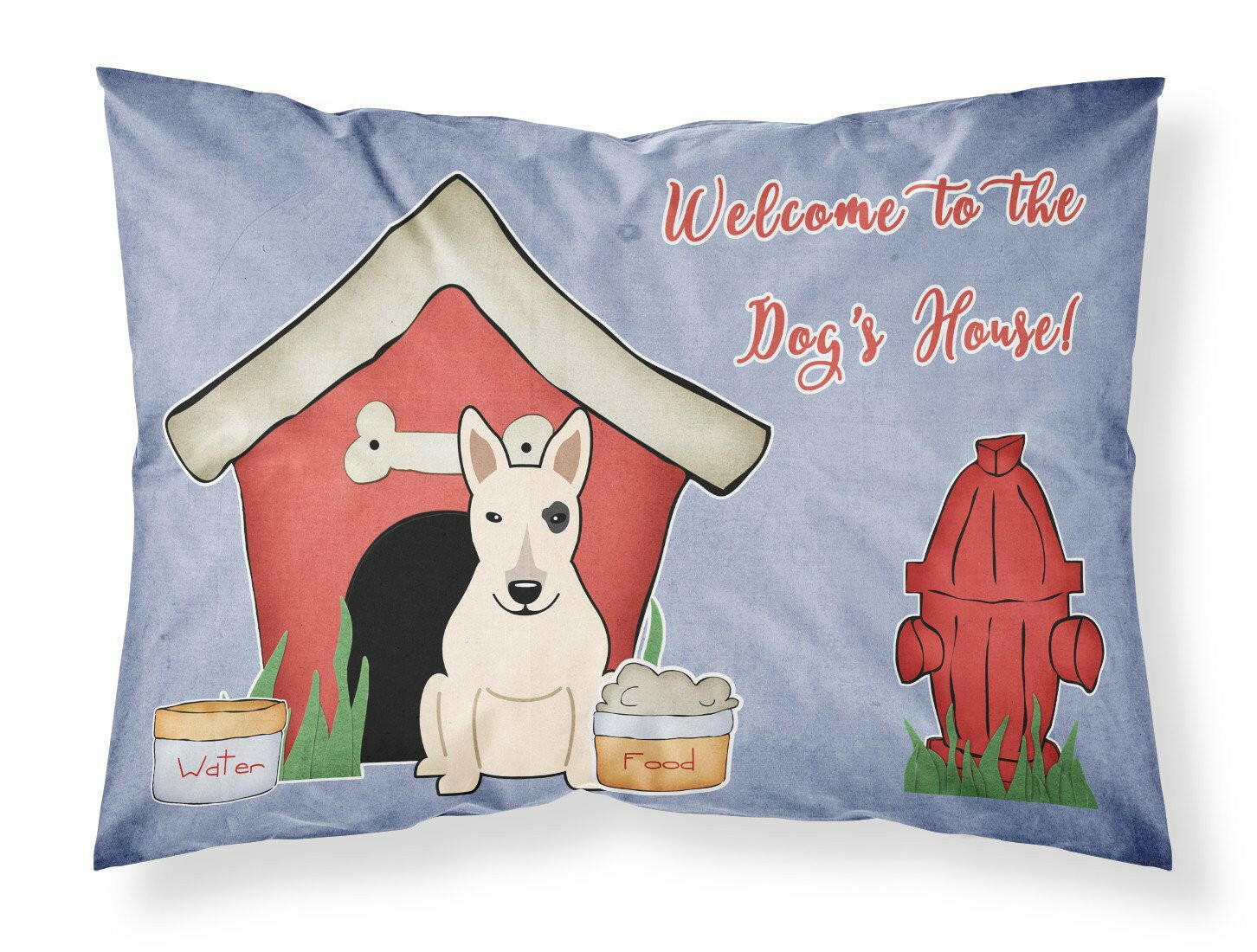 Dog House Collection Bull Terrier White Standard Pillowcase Lightweight Super Soft Easy Care Decorative Artwork Pillowcase, Standard
