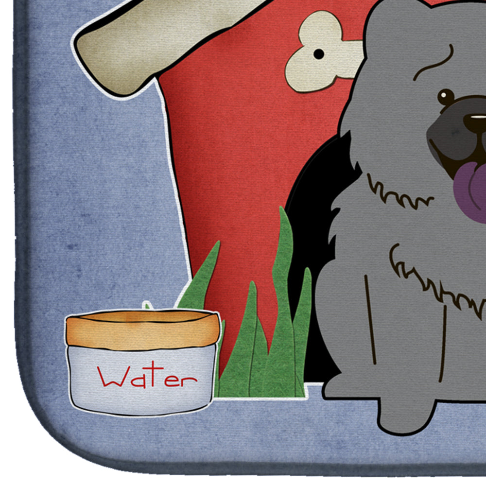 Dog House Collection Chow Chow Blue Dish Drying Mat Absorbent Dish Drying Mat Pad for Kitchen Counter Dish Drainer Mat for Countertop, 14 x 21", Multicolor