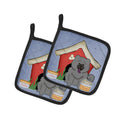 Dog House Collection Chow Chow Blue Pot Holder Set of 2 Heat Resistant Quilted Hot Pads 7.5 x 7.5 Inch, Insulated Kitchen Trivets for Cooking & Baking