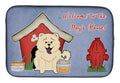 Dog House Collection Chow Chow White Dish Drying Mat Absorbent Dish Drying Mat Pad for Kitchen Counter Dish Drainer Mat for Countertop, 14 x 21", Multicolor