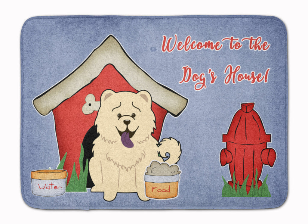 Dog House Collection Chow Chow White Memory Foam Kitchen Mat Machine Washable Anti-Fatigue Cushion Comfort Bath or Kitchen Rug