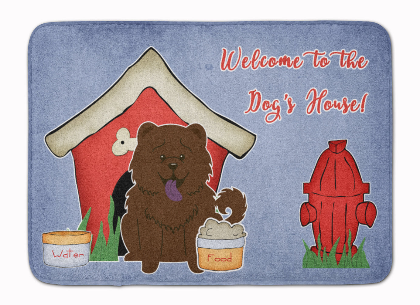 Dog House Collection Chow Chow Chocolate Memory Foam Kitchen Mat Machine Washable Anti-Fatigue Cushion Comfort Bath or Kitchen Rug