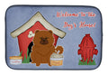 Dog House Collection Chow Chow Red Dish Drying Mat Absorbent Dish Drying Mat Pad for Kitchen Counter Dish Drainer Mat for Countertop, 14 x 21", Multicolor