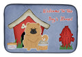 Dog House Collection Chow Chow Cream Dish Drying Mat Absorbent Dish Drying Mat Pad for Kitchen Counter Dish Drainer Mat for Countertop, 14 x 21", Multicolor