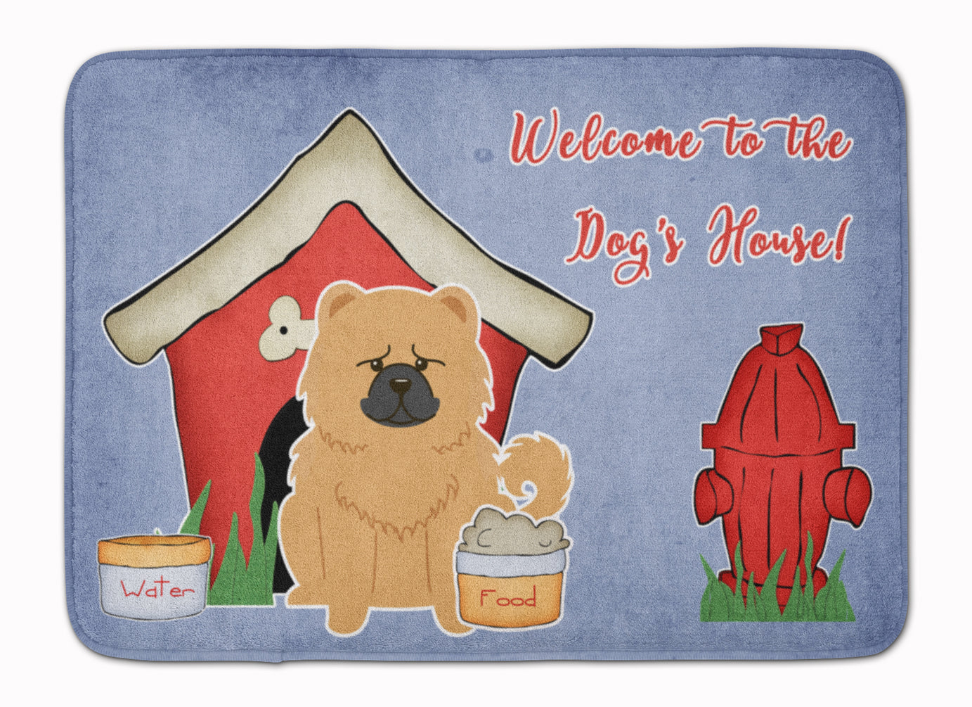 Dog House Collection Chow Chow Cream Memory Foam Kitchen Mat Machine Washable Anti-Fatigue Cushion Comfort Bath or Kitchen Rug