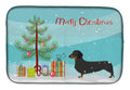 Dachshund Merry Christmas Tree Dish Drying Mat Absorbent Dish Drying Mat Pad for Kitchen Counter Dish Drainer Mat for Countertop, 14 x 21", Multicolor