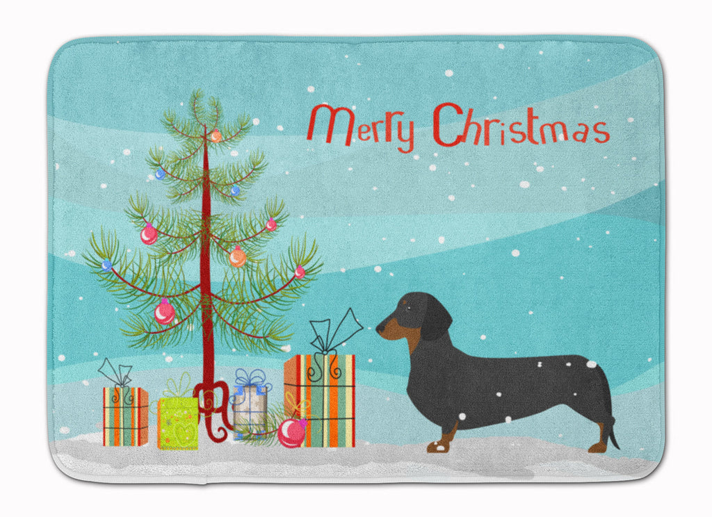 Dachshund Merry Christmas Tree Memory Foam Kitchen Mat Machine Washable Anti-Fatigue Cushion Comfort Bath or Kitchen Rug