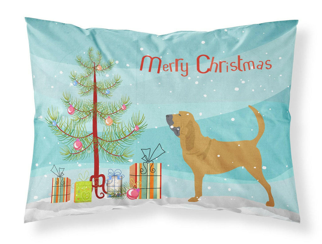 Bloodhound Merry Christmas Tree Standard Pillowcase Lightweight Super Soft Easy Care Decorative Artwork Pillowcase, Standard