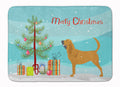 Bloodhound Merry Christmas Tree Memory Foam Kitchen Mat Machine Washable Anti-Fatigue Cushion Comfort Bath or Kitchen Rug