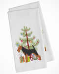 Welsh Terrier Merry Christmas Tree Kitchen Towel Set of 2 White Dish Towels Decorative Bathroom Hand towel for Hand, Face, Hair, Yoga, Tea, Dishcloth, 19 X 28", White