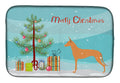 Pharaoh Hound Merry Christmas Tree Dish Drying Mat Absorbent Dish Drying Mat Pad for Kitchen Counter Dish Drainer Mat for Countertop, 14 x 21", Multicolor