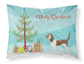 Grand Basset Griffon Vendeen Merry Christmas Tree Standard Pillowcase Lightweight Super Soft Easy Care Decorative Artwork Pillowcase, Standard