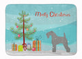 Kerry Blue Terrier Merry Christmas Tree Memory Foam Kitchen Mat Machine Washable Anti-Fatigue Cushion Comfort Bath or Kitchen Rug