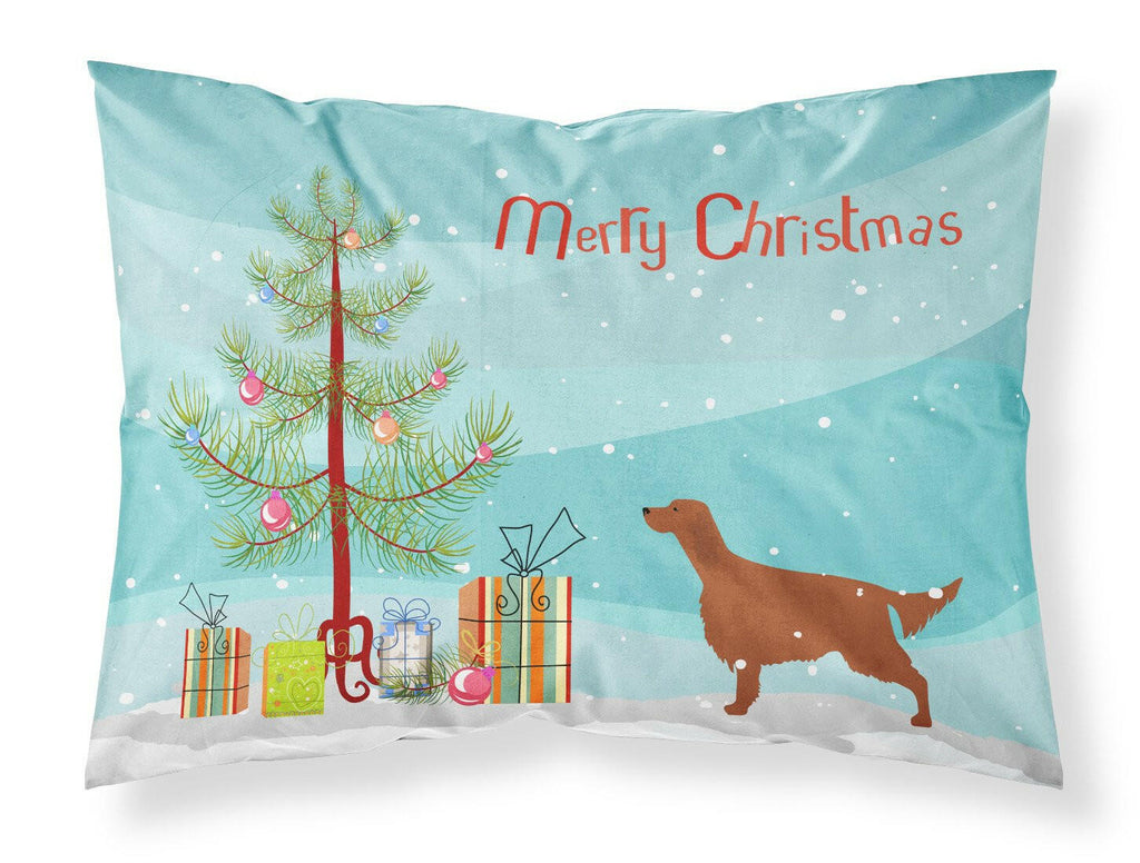 Irish Setter Merry Christmas Tree Standard Pillowcase Lightweight Super Soft Easy Care Decorative Artwork Pillowcase, Standard