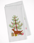 Irish Setter Merry Christmas Tree Kitchen Towel Set of 2 White Dish Towels Decorative Bathroom Hand towel for Hand, Face, Hair, Yoga, Tea, Dishcloth, 19 X 28", White
