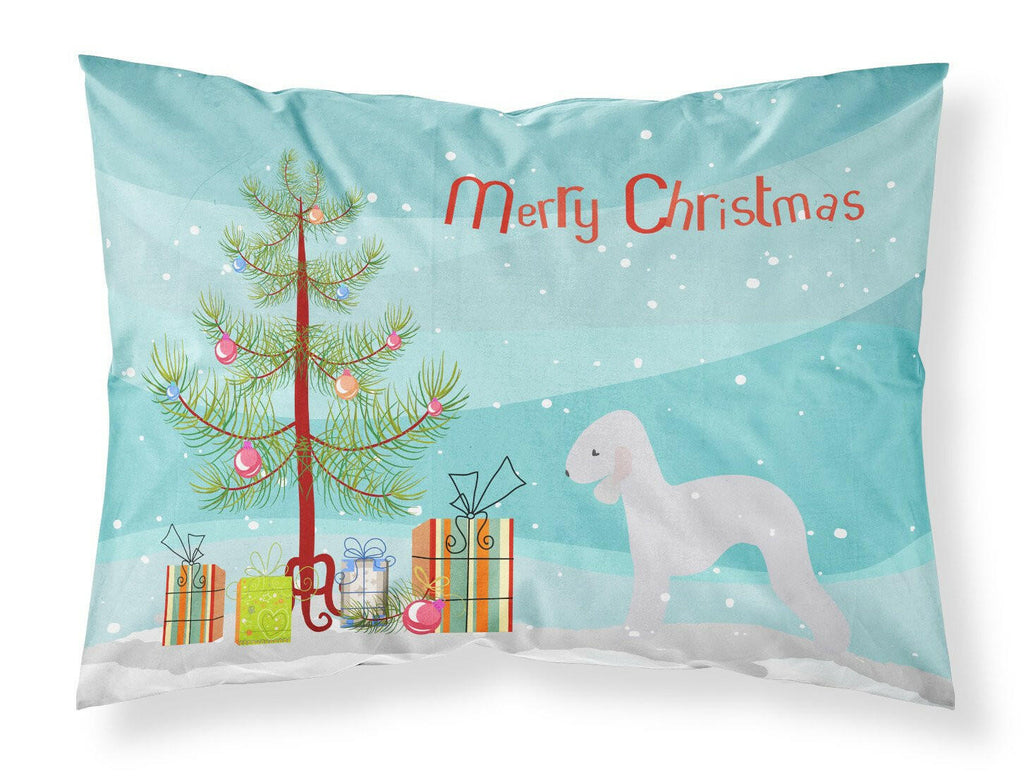 Bedlington Terrier Merry Christmas Tree Standard Pillowcase Lightweight Super Soft Easy Care Decorative Artwork Pillowcase, Standard