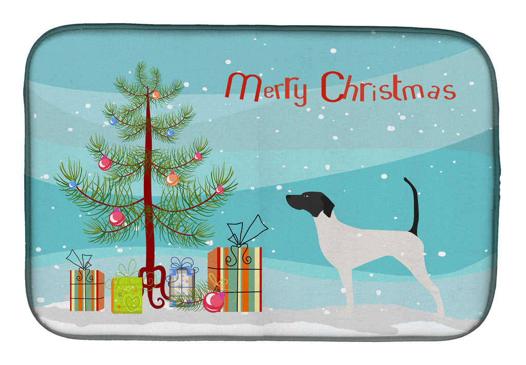 English Pointer Merry Christmas Tree Dish Drying Mat Absorbent Dish Drying Mat Pad for Kitchen Counter Dish Drainer Mat for Countertop, 14 x 21", Multicolor