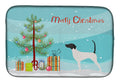 English Pointer Merry Christmas Tree Dish Drying Mat Absorbent Dish Drying Mat Pad for Kitchen Counter Dish Drainer Mat for Countertop, 14 x 21", Multicolor