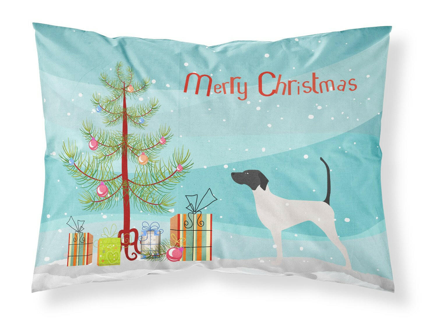 English Pointer Merry Christmas Tree Standard Pillowcase Lightweight Super Soft Easy Care Decorative Artwork Pillowcase, Standard