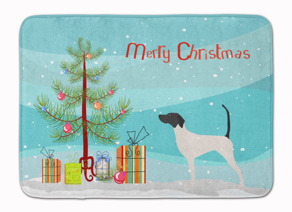 English Pointer Merry Christmas Tree Memory Foam Kitchen Mat Machine Washable Anti-Fatigue Cushion Comfort Bath or Kitchen Rug