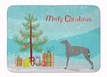 Scottish Deerhound Merry Christmas Tree Memory Foam Kitchen Mat Machine Washable Anti-Fatigue Cushion Comfort Bath or Kitchen Rug