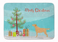 Yellow Labrador Retriever Merry Christmas Tree Memory Foam Kitchen Mat Machine Washable Anti-Fatigue Cushion Comfort Bath or Kitchen Rug