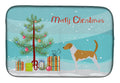 American Foxhound Merry Christmas Tree Dish Drying Mat Absorbent Dish Drying Mat Pad for Kitchen Counter Dish Drainer Mat for Countertop, 14 x 21", Multicolor