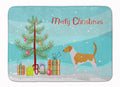 American Foxhound Merry Christmas Tree Memory Foam Kitchen Mat Machine Washable Anti-Fatigue Cushion Comfort Bath or Kitchen Rug