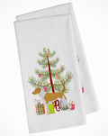 American Foxhound Merry Christmas Tree Kitchen Towel Set of 2 White Dish Towels Decorative Bathroom Hand towel for Hand, Face, Hair, Yoga, Tea, Dishcloth, 19 X 28", White