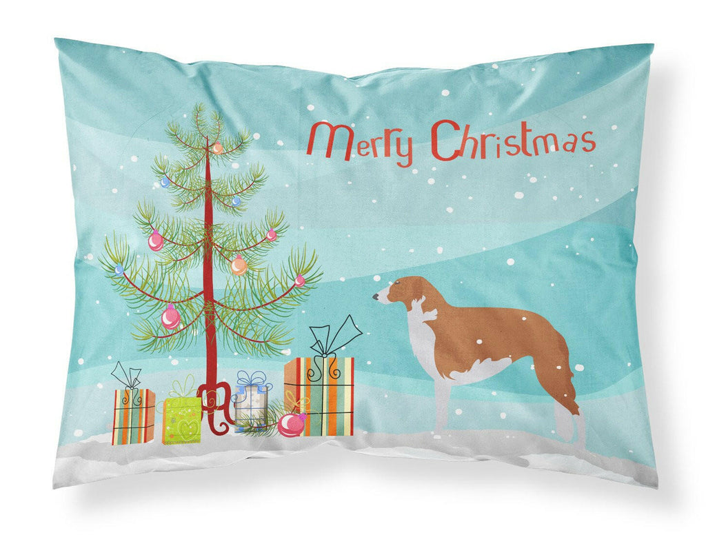 Borzoi Russian Greyhound Merry Christmas Tree Standard Pillowcase Lightweight Super Soft Easy Care Decorative Artwork Pillowcase, Standard