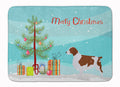 Welsh Springer Spaniel Merry Christmas Tree Memory Foam Kitchen Mat Machine Washable Anti-Fatigue Cushion Comfort Bath or Kitchen Rug
