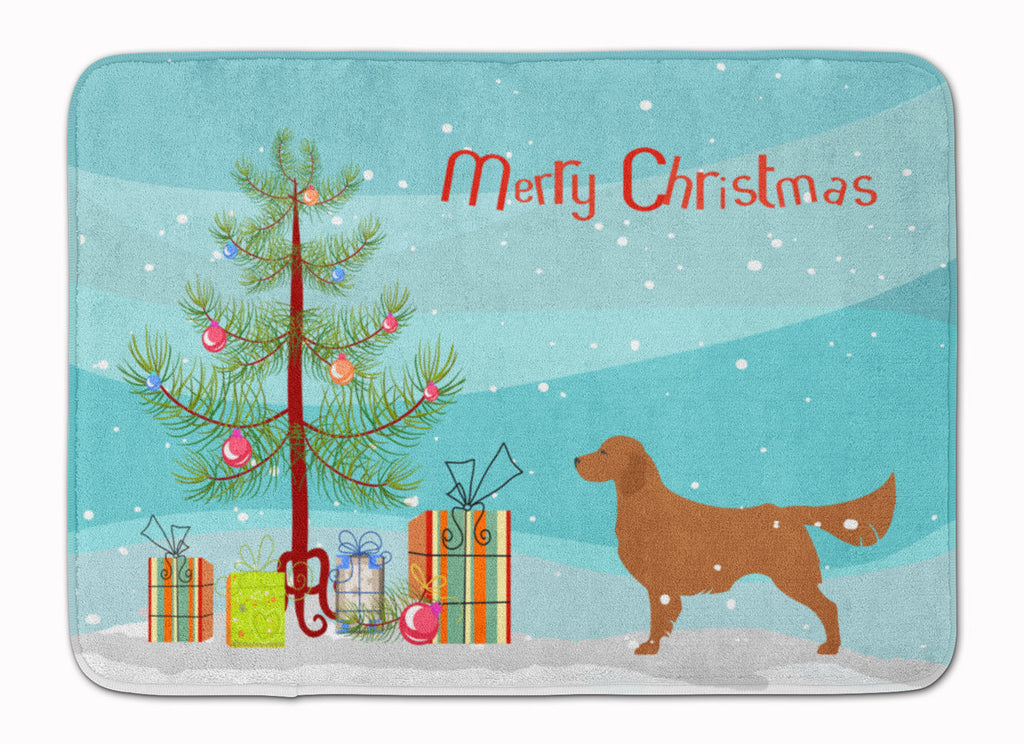 Golden Retriever Merry Christmas Tree Memory Foam Kitchen Mat Machine Washable Anti-Fatigue Cushion Comfort Bath or Kitchen Rug